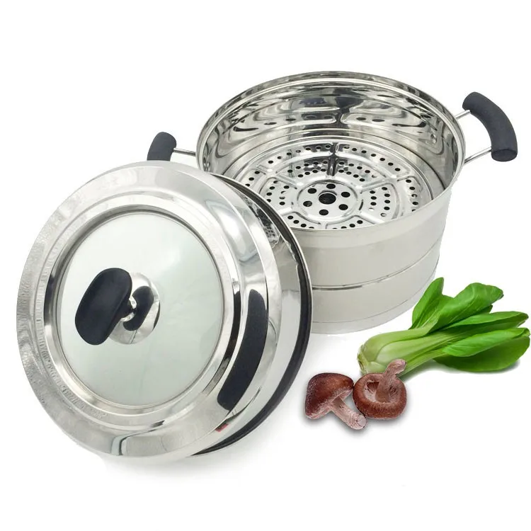 26cm Single Layer Stainless Steel Food Steamer Pot Chinese Food Steamer