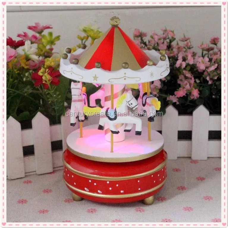 Classic Wooden Christmas Merrygoround Music Boxes Gifts Buy