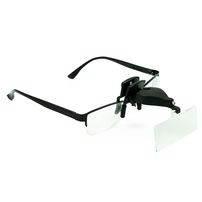 1.5x 2.5x 3.5x Illuminated Eye Glasses Magnifier With Clip Third Hand Lighted Magnifying Glass