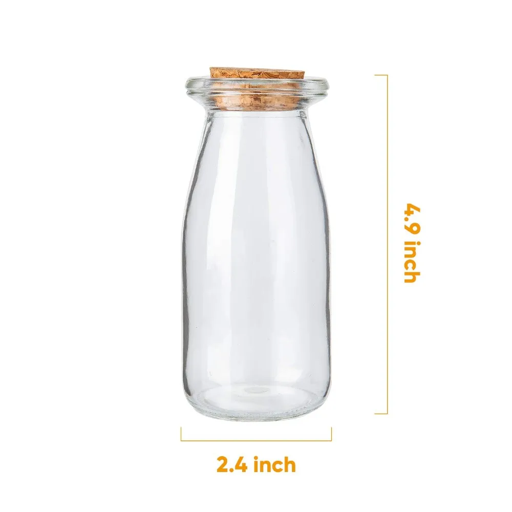 200ml 7oz Clear Glass Favor Jar With Cork Lids Pudding Jars With Cork