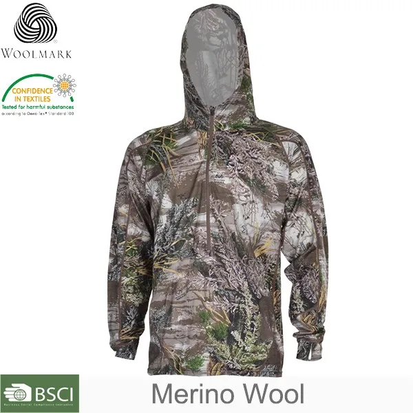 Camouflage Hunting Clothes Merino Wool Base Layer Wholesale Buy