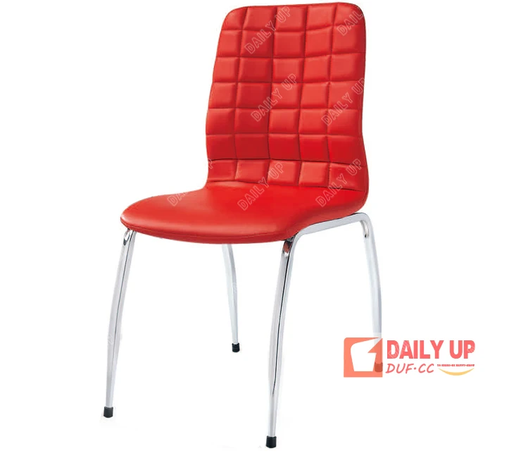 Comfortable Colorful PU Seat Steel Frame Famous Office Leather High Back Dining Chair Office Chair Banquet Chair Made In China