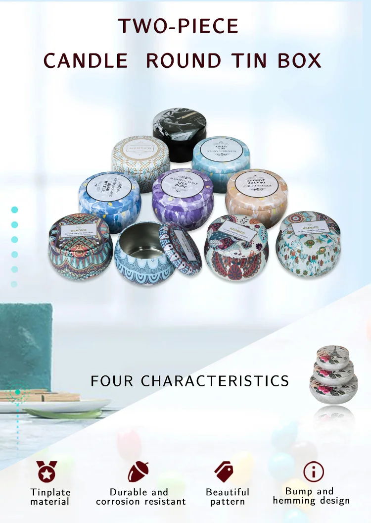 Hot sale 100 ml 120 ml 150 ml tin can round candle tin container wholesale