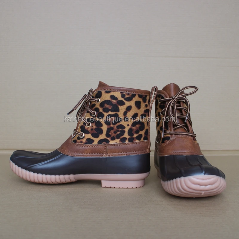 cheetah print duck boots