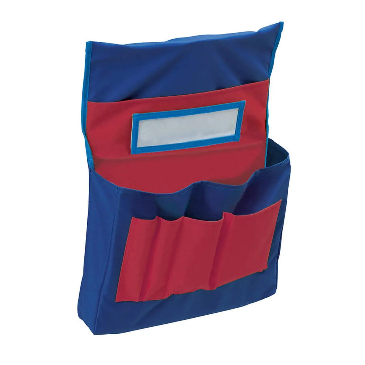 Pacon PAC20060BN Pocket Chart, Chair Storage, Blue & Red, 18-1/2"H x 14-1/2"W x 2-1/2"D, Pack of 2