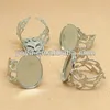 JFS1011 Silver plated oval bezel ring base