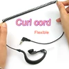 hot G shape one ear curl cord listen only earpiece, listen only earplug, listen only earphone