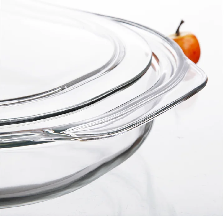 Couvercle de casserole en verre, plat de cuisson en verre résistant à la chaleur avec couvercle, plat à gâteau en verre borosilicate pour four