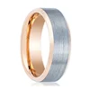 Rose Gold Inside Beveled Edge Matte Mens Tungsten Carbide Ring 5mm 8mm UK Hypoallergenic