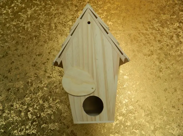 Handmade decorative wooden bird house