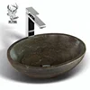 High quality bathroom black round stone sink for sale