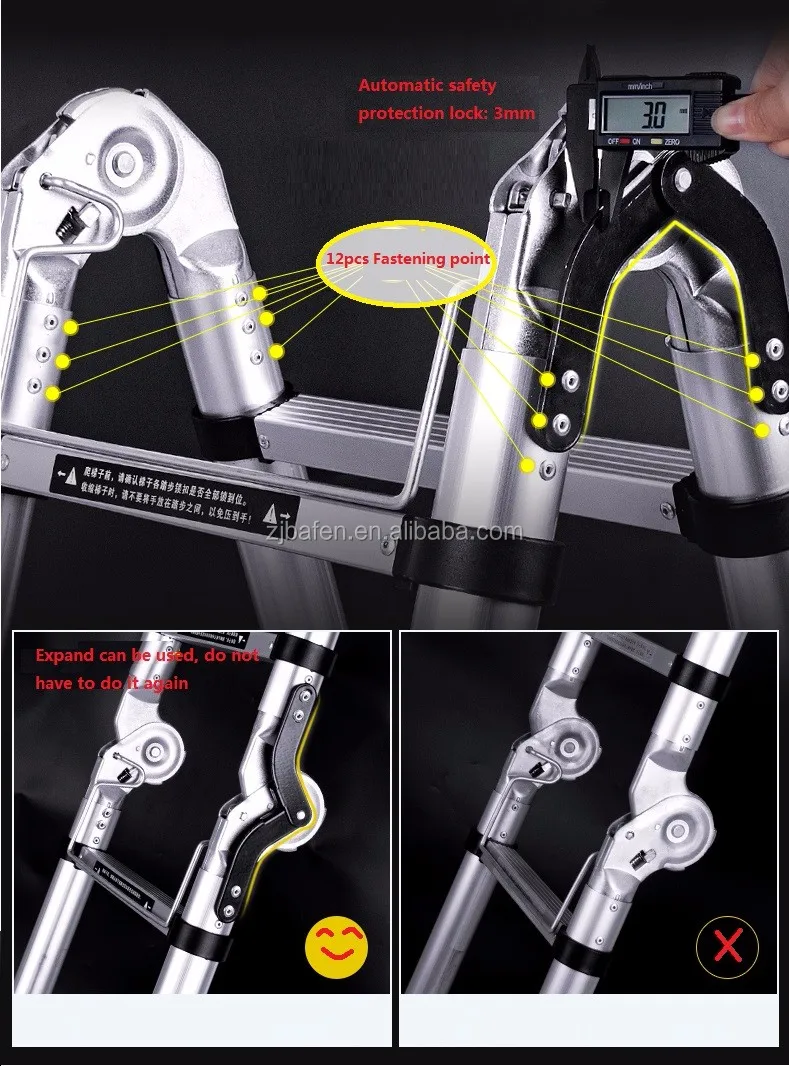 Multipurpose Telescopic Ladder En 131 Aluminum Step Ladders Domestic