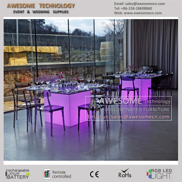 Led Dining Table Design Luminous Square Wedding Fancy Gl Set Folding Modern