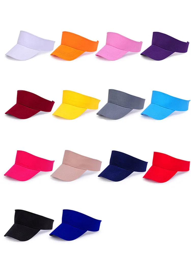 Wholesale Cheap Custom Printed No Minimum Solid Color Cotton Visors