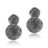 Mytys Retro Jewelry Circle Pattern For Women Oxide Silver Plating Color Drop Earrings CE454
