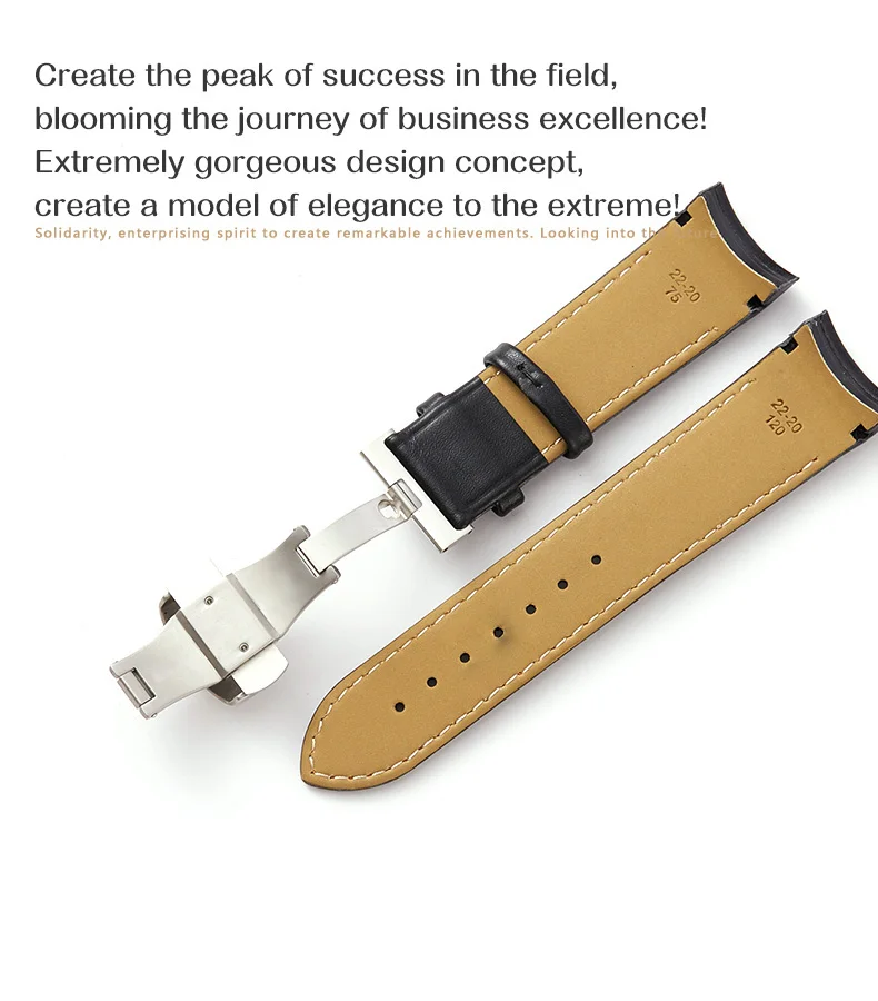 Custom Soft Calf Genuine Leather Men Strap Watch Watchband 