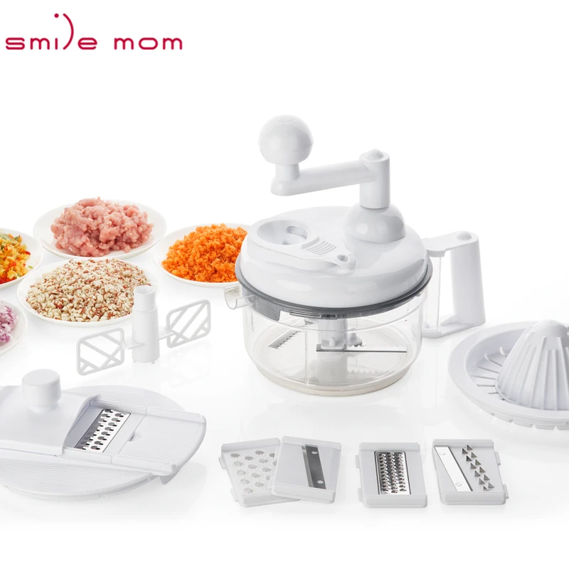 Smile Mom 4 In 1 Multi Food Processor Mixing & Separator Egg - Salad Spinner  - Manual Vegetable Chopper - Buy Smile Mom 4 In 1 Multi Food Processor  Mixing & Separator
