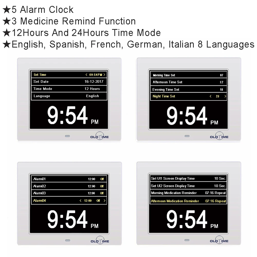 2021 Dementie Kalender Klok White Elderly Abs Digital Calendar Clock