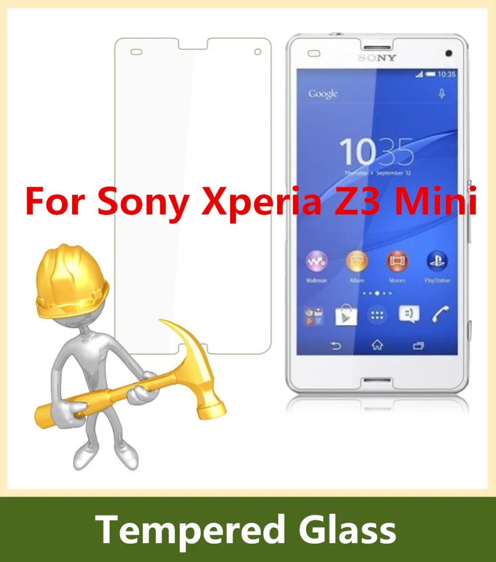 2 5D Arc Edge 9H Hardness Tempered Glass For Sony Xperia Z3mini Screen Protector Explosion Proof
