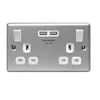 Metal Clad Switch Wall mounted BS Socket wiring accessories /13 Amp Switched Socket with USB Charger