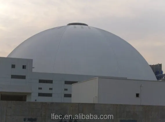 Prefabricated dome bulk storage for coal shed