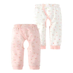 2 Pack High Quality Comfortable Newborn Toddler Baby Cotton Printed Open Crotch Pants
