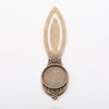 Wholesale antique bronze metal bookmark bezel tray setting pendant for 18mm cabochons