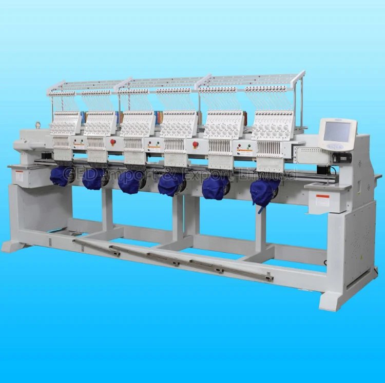 Guangzhou Computerized Cap Flat 6 Head Embroidery Monogramming Industrial Embroidery Sewing Machine