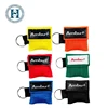 HS-L028 Wholesale Disposable Mini CPR Life Key/CPR Face Shield/CPR Mask Keychain One Way Valve