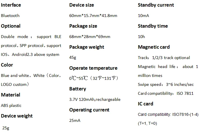 mini payment kisok ZCS01 bluetooth pos credit card Reader with Android IOS SDK - ANKUX.COM