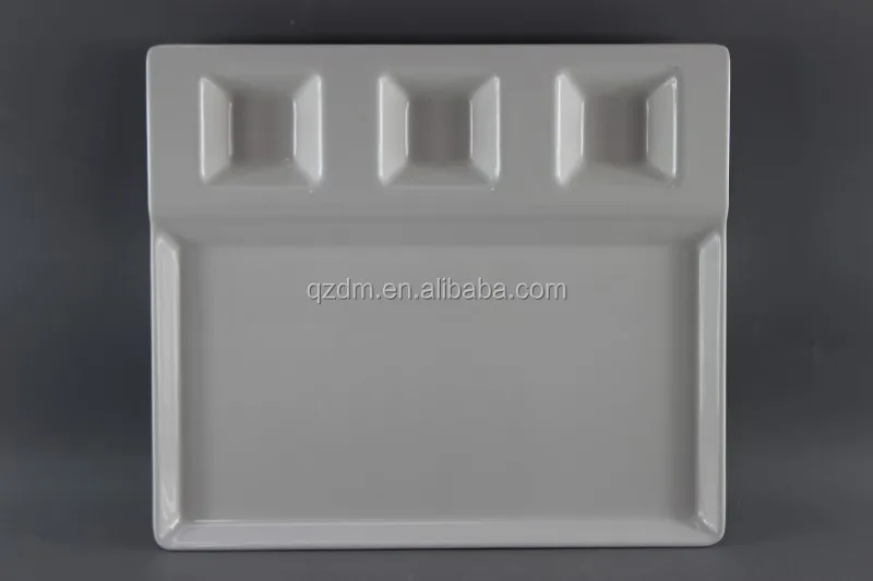 White Melamine Serving Plate for Restaurant