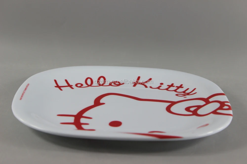 Cute Printing Melamine Square Plates For Kids