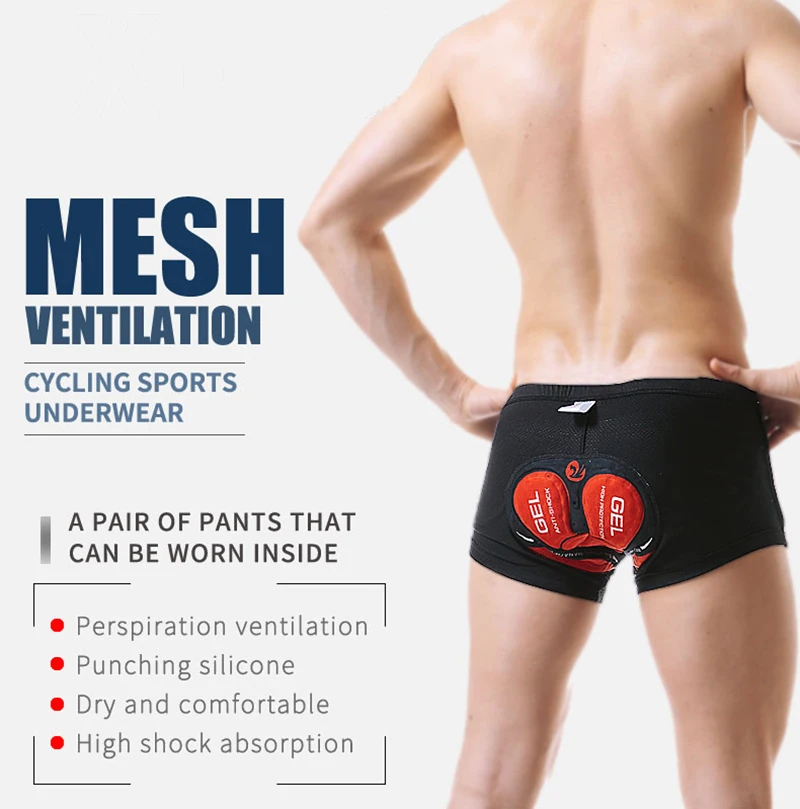 Cycling Shorts Underwear Pro 5D Gel Pad Shockproof Underpant Bicycle Bike Shorts 