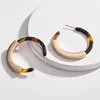 Ear Ring Design C Shape Leopard Acrylic Resin Hoop Earrings For Women