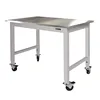 High quality stainless steel customized four-wheel mobile table for dining and working