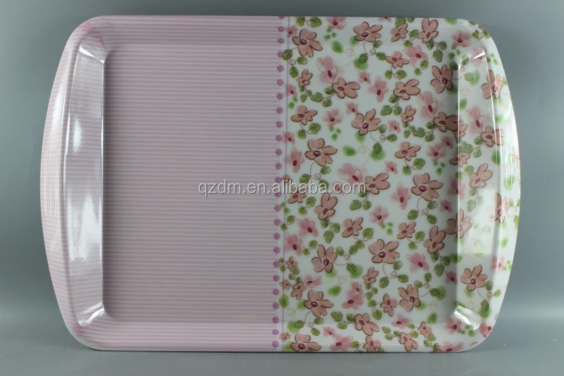 18inch Mealmine tray , Plastic serving tray turnup Handle