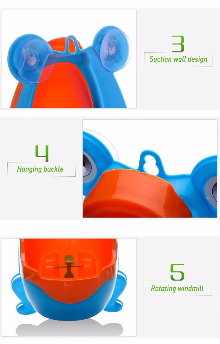 Hot Selling Lovely Frog Urinal Boy Toilet Training Plastic Baby Potty