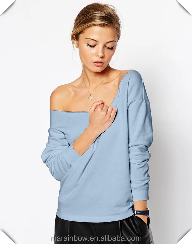 ladies off the shoulder sweatshirt