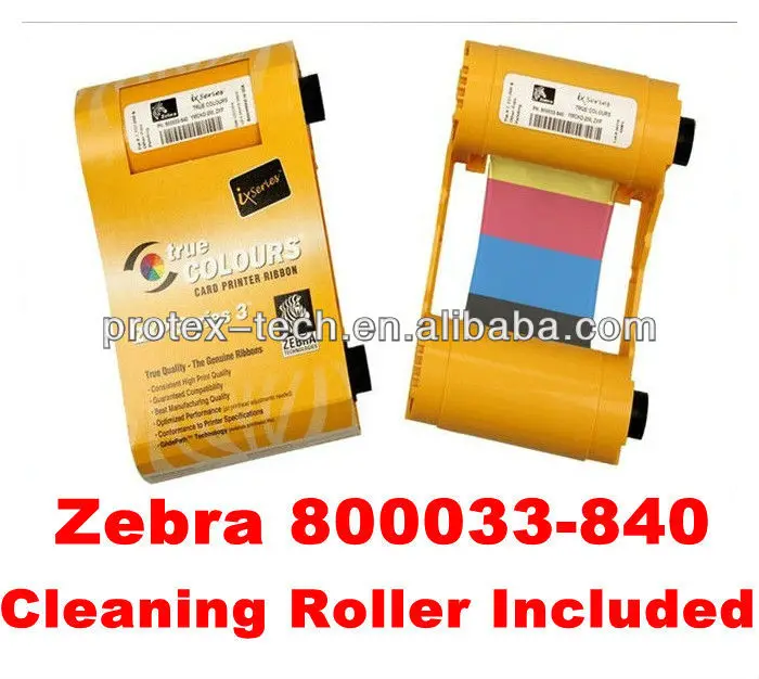 Zebra Zxp Series 3 Card Printers Ymcko Color Ribbons,800033-840 - Buy