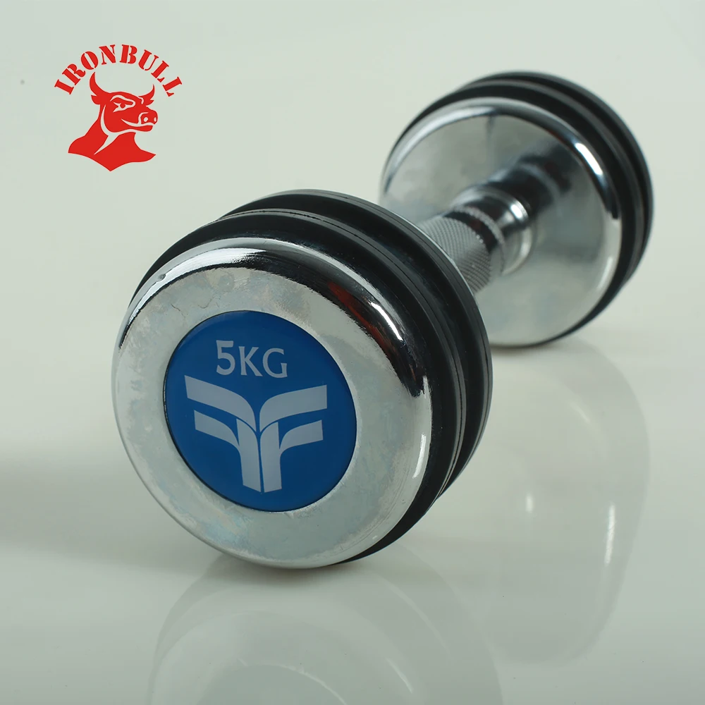 Stainless Steel Chrome Dumbbell with rubber ring