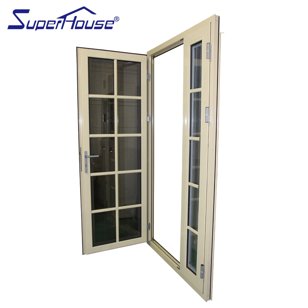 AS2047 standard aluminum frame glass double entry door/exterior metal door with glass