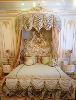 Royal European Palatial Bedroom Furniture Luxury Floral Hand Painting Canopy King Size Bedroom Set Buy Palatial Bedroom Furniture Floral Hand