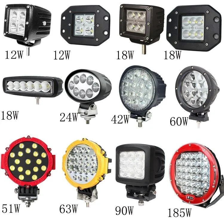 48w square led worklight for jeep truck