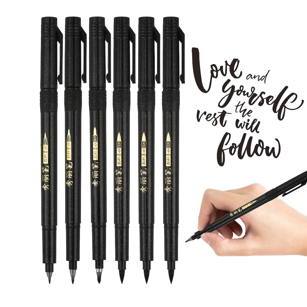 Flexible Soft and Hard Tip Calligraphy Brush Pens by Joyart