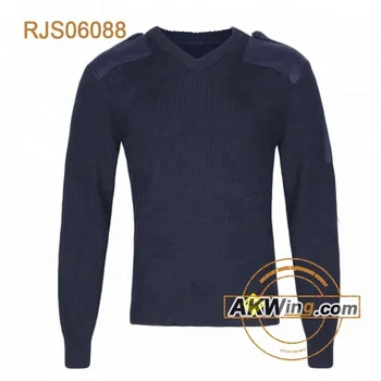 Navy Blue Commando Police Sweater 100% Wool Special Force Tactical ...