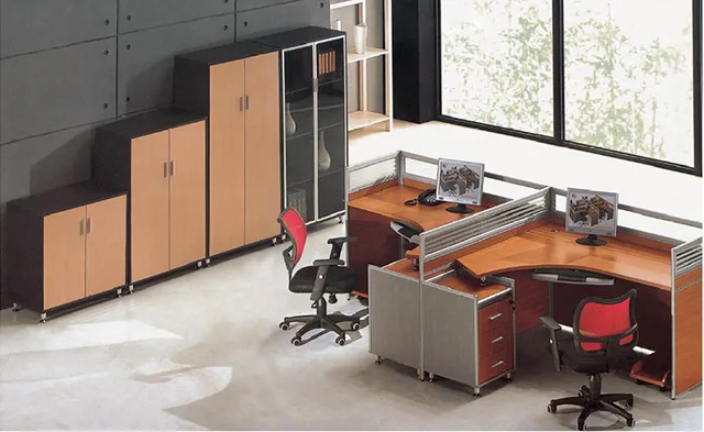 Glass Screen Office Partition Desk Divider 2 Seater Workstation
