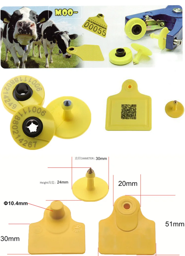 Oem Long Range Livestock Tracking Animal Id Tag Rfid Cattle Cow Ear Tag