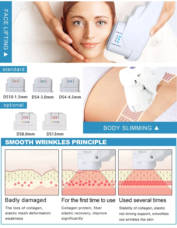 2 in 1 Face Lift Hifu Machine Vaginal Tightening Machine with 5 Hifu Cartridge