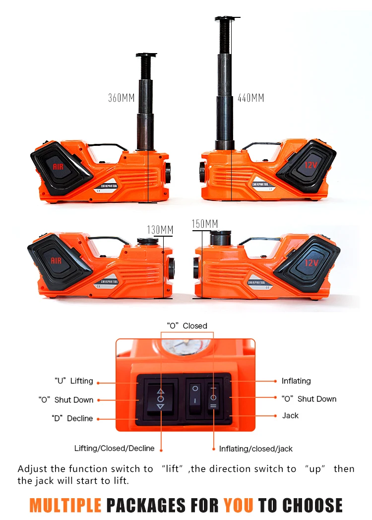 Dependable performance portable electric car hydraulic jack types