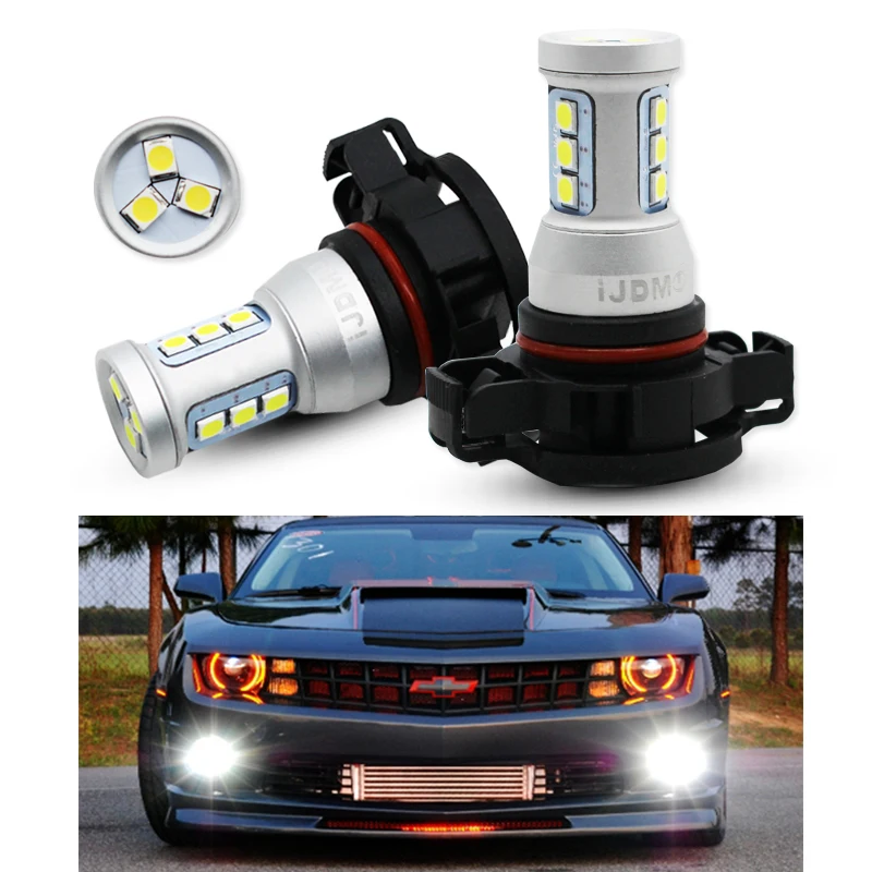 6000K White Red Amber Car High Power H16 5202 LED Replacement Bulbs For Chevrolet Colorado Silverado 1500 GMC Canyon Fog Lights